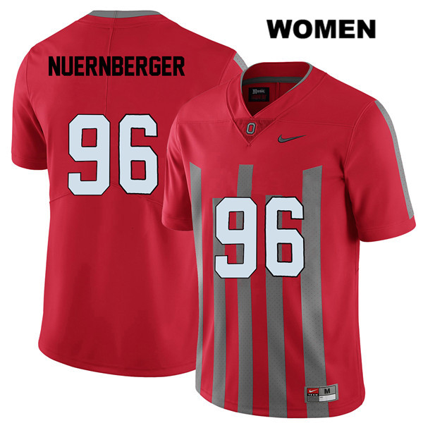 Ohio State Buckeyes Women's Sean Nuernberger #96 Red Authentic Nike Elite College NCAA Stitched Football Jersey YR19Z83ZA